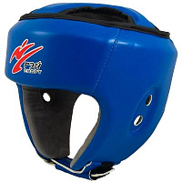 Шлем для единоборств с закрытым вером БОЕЦ-3, Ш23ИВ, искожа   (M, синий)